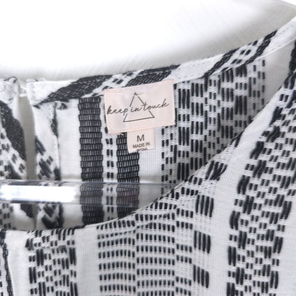 Keep In Touch blouse Embroidered tie waist blouse M - Picture 3 of 9